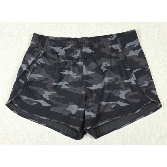 Athleta Pants - Athleta Shorts Womens Large Black Camo Printed Mesh Racer Run Lined Running 4 In